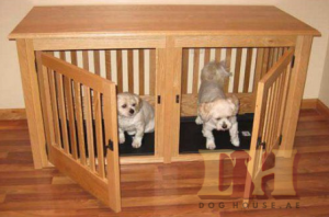 dog crate made of wood