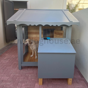 wooden dog house in dubai
