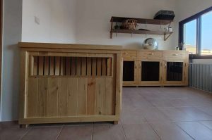 wooden dog crate with drawer