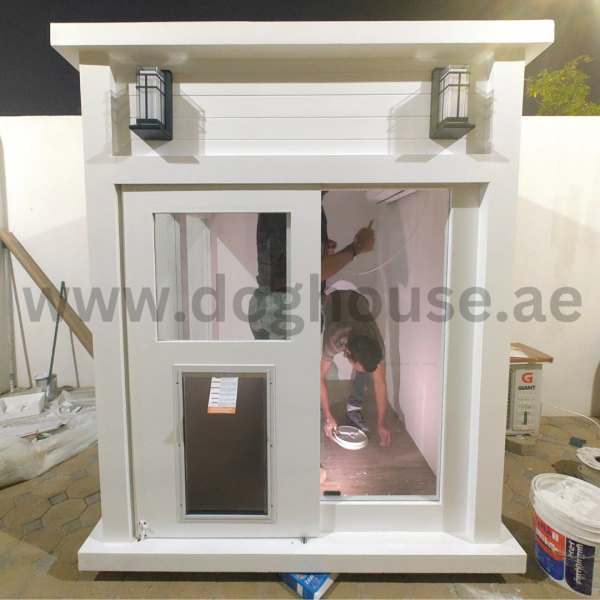 Wood And Glass Dog House With Ac