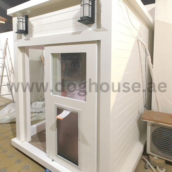 Wood And Glass Dog House With Ac